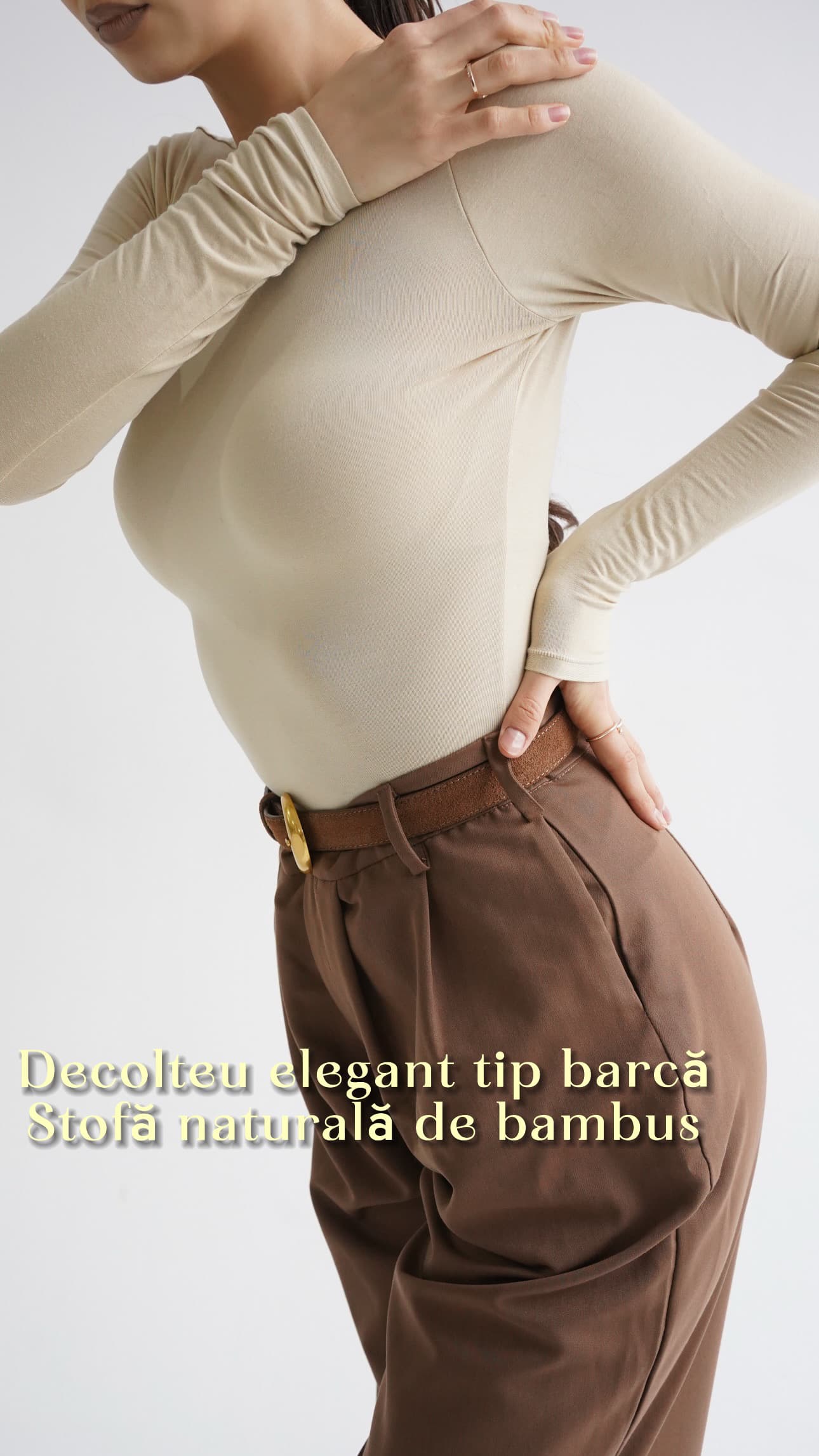 Maleta cu talia accentuată- Ecru image