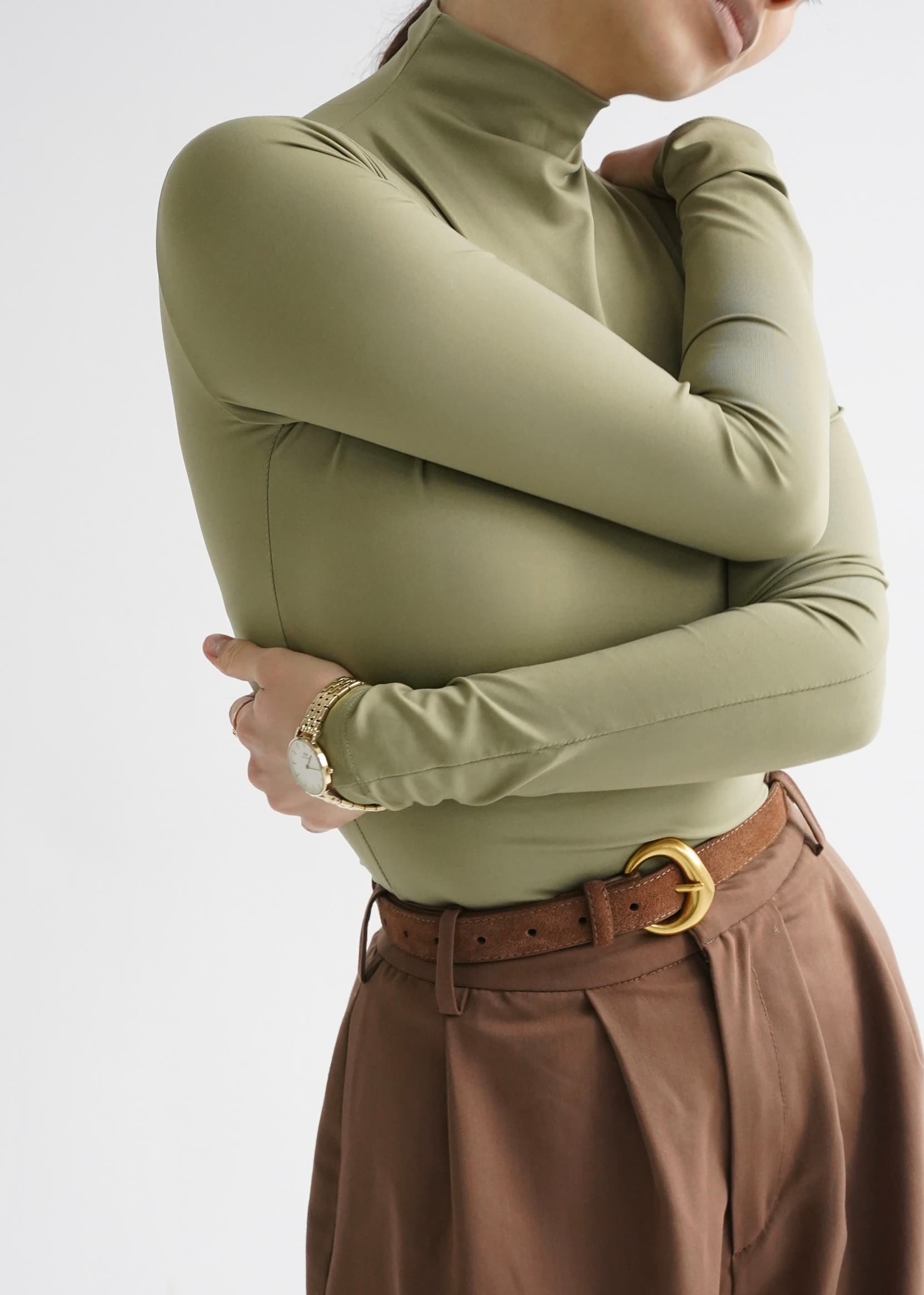 Maletă cu talia accentuată-Verde Salvie image