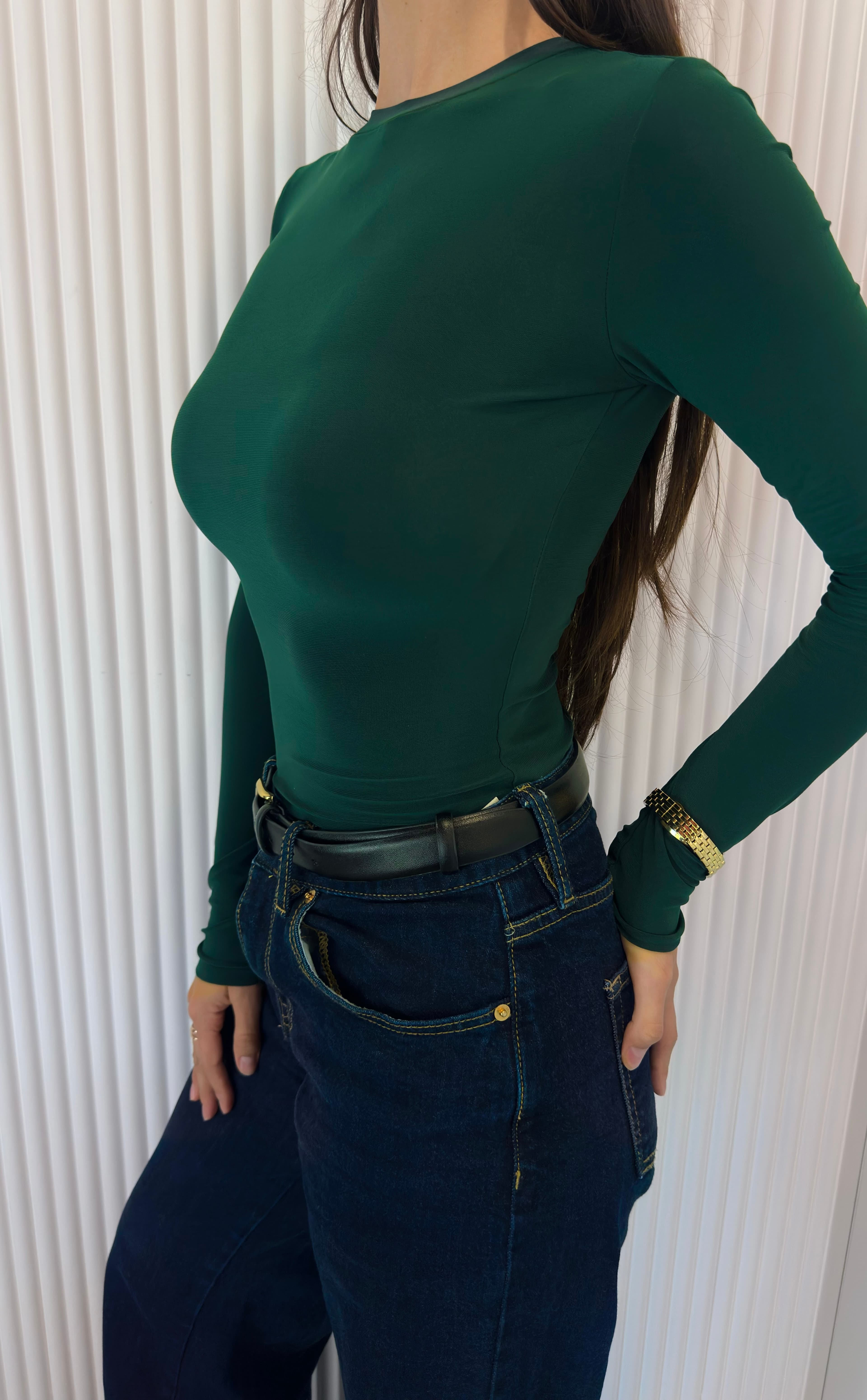 Maleta cu talia accentuata- Verde Smarald - Maleta cu talia accentuata- Verde Smarald - S